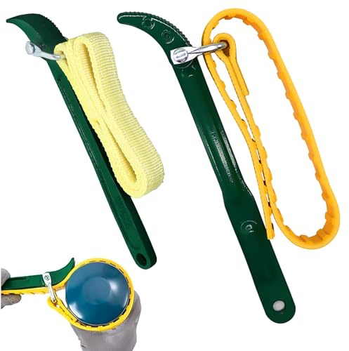 XTUDOU® 2 Stück Bandschlüssel Riemenschlüssel, Ölfilterschlüssel Verstellbar Ölfilter Bandschlüssel für Installation and Repair von Motor/Generatoren/Schiffen/Pipeline (9 Zoll/ 12 Zoll)