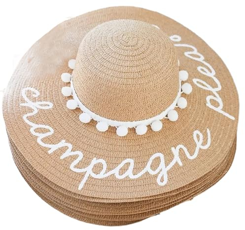 Personalisierte Sonnenhut, Benutzerdefinierte Namen, Sonnenhut Strohhut Damen, Sommer Strand Hüte Outdoor Hut, Sommerhut Stroh Faltbar, Strandgeschenk Sommerhut Für Reise Urlaub Und Strand(Beige)