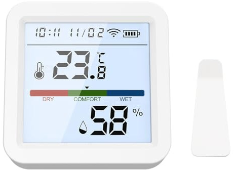 Hsthe Thermomètre hygromètre pour pièce de mer, humidimètre intérieur numérique Bluetooth avec Alerte Intelligente et Stockage de données, Moniteur de température