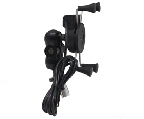 Handyhalterung Motorrad Für F900XR Für GSX-R 600 Motorrad Telefon Halter Gabel Vorbau Montieren GPS Navigation Halterung Mit USB Ladegerät Handy Stehen Handyhalterung Fahrrad