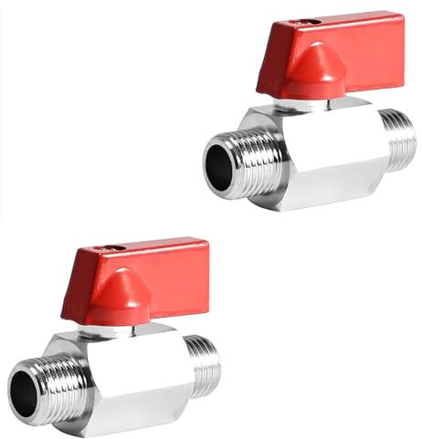 Mini Valvola a Sfera 1/2 - 2 Pezzi In Rame Con Filettatura Maschio, Valvola Di Stop Con Maniglia a Leva