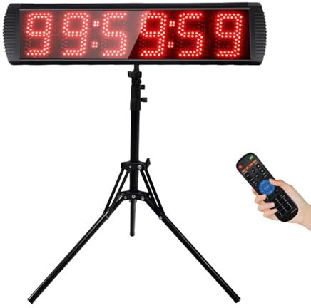 YZ Countdown Timer für Wettbewerbe, 5 Zoll Gym Timer mit Stativ, Stoppuhr Sport mit Fernbedienung, 6 Stelliges Digitales Led Display Digital Uhr, Stoppuhr Digital für Home Gym Garage