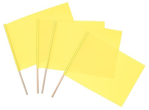 CORHAD 4stücke Schiedsrichter Fahne Flagge Stabilem Holzgriff Für Fußballspiele Rennwagenveranstaltungen Und Sportevents Leichtgewichtig Und Ergonomisch Designede Linienrichter Signalfahn