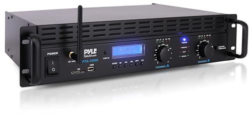 Pyle Verstärker, Mini Verstärker, 2000W- Bluetooth, Amplifier, Stereo, Audio - Rackmount- 2 Kanal mit TRS XLR- Eingang, LCD, Brückenmodus, Stereo Receiver, Kabellos