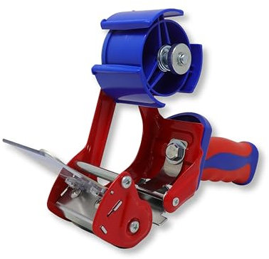 gws Packband Industrie Abroller in Rot-Blau, qualitativer Paketbandroller, für Rollen bis 66 m x 50 mm