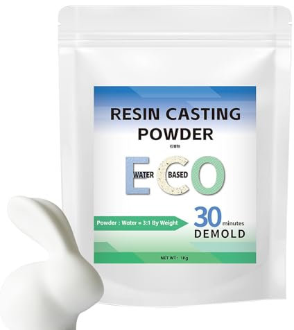 Polvere di stampo per colata – Polvere di gesso attivata in acqua – Polvere di resina ecologica – Formula sostenibile a base d'acqua – 20 – 30 minuti sformabile per arte, 1000 g