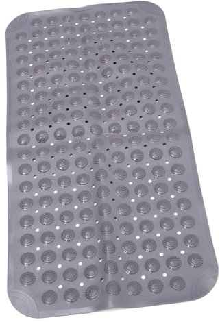 Cabilock rutschfeste Badmatte Aus PVC Antirutschmatte Für Badewanne Und Dusche Graue Hygienische Sicherheitsmatte Mit Saugnäpfen Für Optimalen Halt Und Komfort