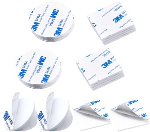 40 Piezas Almohadillas Adhesivas 3M Extrafuerte, Adhesivo Doble Cara, Pads Adhesivo Cinta Adhesiva Doble Cara Espuma, Cuadrado & Redondo, para Hogar Oficina Coche