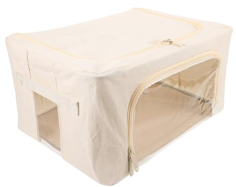 CHILDWEET Große Quilt Aufbewahrungstasche Mit Reißverschluss Faltbare Aufbewahrungstasche Für Kleidung Und Bettwäsche Mit Transparentem Fenster Leicht Klappbar Für Kleiderschrank Und Bettdec