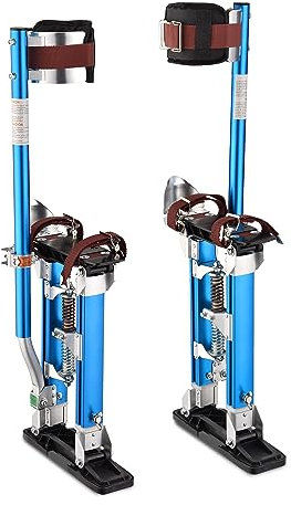 WZWTYSM Blaue Trockenbaustelzen 16-24 mit Knieschoner-Schutz, verstellbare Aluminium-Werkzeugstelze zum Abkleben oder Reinigen