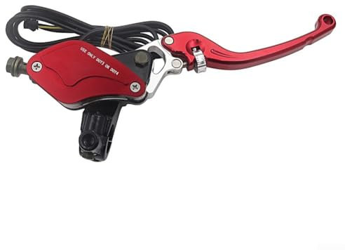 Zoegneer 1 x Fahrradbremshebel, Fahrradbremshebel, Dirt-Bike-Bremshebel für Elektroroller und für ATV, Vorder- und Hinterpumpe, M10, 270 x 100 mm, Schwarz + Rot (rechts)