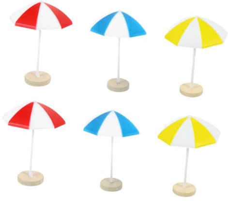 BESPORTBLE 6pcs Miniature Sun Parasol Beach Umbrella Anchor Parasol for Beach Micro Landscape Decor for Doll House Diy