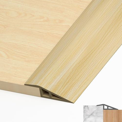 LIHIQIYA PVC dörrtrösklar list, övergångsprofil självhäftande, övergångslist golv höjdutjämningslist för parkettgolv laminat trösklar (träådring, 5 mm till 10 mm, 2 m)