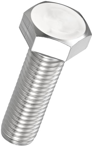 Kozelo 2 Stk Sechskantschrauben M12-1.75x40 304 Edelstahl Grad A2-70 Silber | Sechskantschraube Vollgewinde Metrische Sechskantschraube Linksgewinde Externer Sechskantantrieb