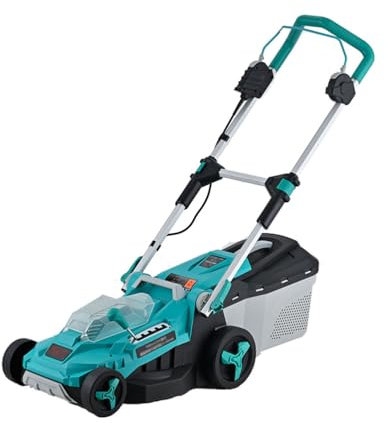 WRJAHCG Cortacesped Bateria,Corta Cespedes Electrico con Asa Plegable Y Recogedor De 35 L,Cortacésped Eléctrico 5 Alturas De Corte Ancho De Corte 34 Cm