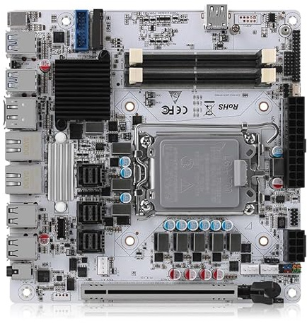 Q670 Carte mère NAS ITX Firewall pour 12/13/14ème génération LGA1700 2 x DDR5 2 x LAN 2,5 G 1 x PCIE5.0 x 16 Max 8 x SATA 6 x M.2 NVMe 2 x Intel 2,5 G Port réseau