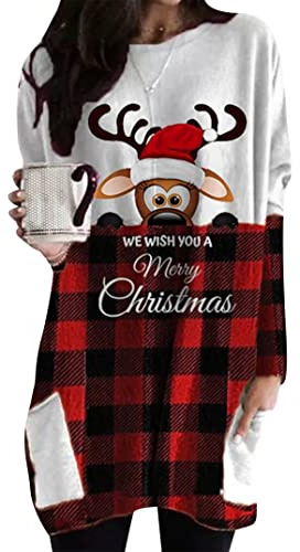 EFOFEI Donna Casa Camicia Manica Lunga Autunno Allentato Camicette Maglietta Avvolgente Versatile Confortevole Plaid M