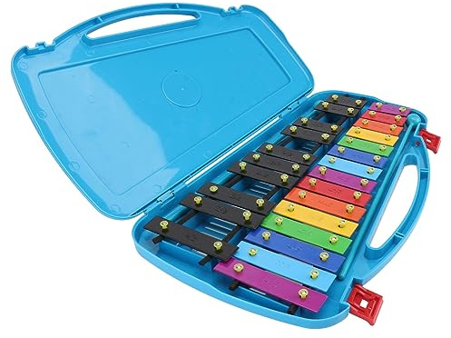HAMPPLIES Note Metallophone Percussion Instrument for Blue Aluminum Plate Musical Enhances Color Recognition and Hand Eye Coordination Durable and Portable Design