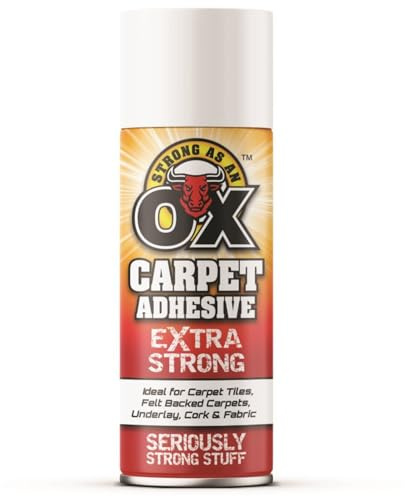 SAAO Carpet Adhesive Spray 500ml – Heavy Duty Extra Strong Glue for Foam & Felt-Backed Carpets, Carpet Tiles, Cork, Underlay, Fabric, Card & Crafts – Professional Flooring Adhesive – 3038