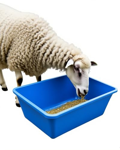 Futtertrog für Nutztiere, Schafkörner, große Kapazität, 2 x 4 Stück, für Kälber, Schwein, Vieh, leicht zu reinigen, Bauernhof, Outdoor, Futternapf für Pferde, Alpakas