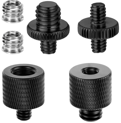 Xthrotsenk 6 Pcs Stativ Schraube Adapter 1/4 auf 3/8 Zoll Gewinde Stativ Adapter Kamera Schrauben Adapters Kamera Gewindeadapter für Kamerastative Mikrofonstativ Lampenstative (Schwarz)