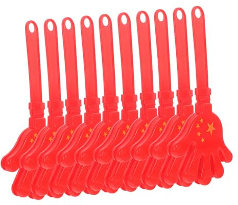 TOYANDONA 10pcs Plastic Hand Clappers for Parties and Sporting Events Non-luminous National Flag Design Loud Cheering Props for Adults and Bulk Party Favors and Festival Noise Makers