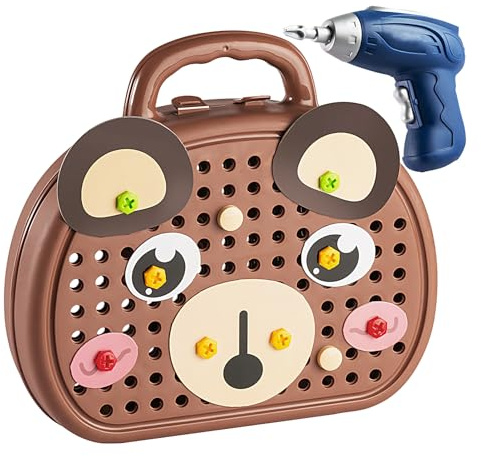 Générique Ensemble d'outils pour – Boîte à Outils à vis pour, Ensemble de Jeu de perceuse électrique, kit de Construction, boîte à Outils de Construction créative | pour Les Jeunes enf