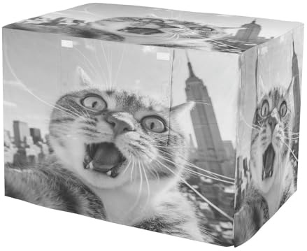 KLL The Empire State Building Katzen-Selfie-Abdeckung für Hundekäfige, Welpen, Drahtkäfigabdeckungen, Hundekäfigschutz, 91,4 cm