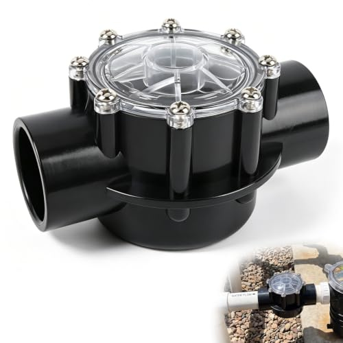 Tissting Pool Rückschlagventil 2.34 Zoll / 60mm PVC Rückstauklappe Pool | Rückflussverhinderer Schwimmbad 2 Wege 180 Grad Pool Check Valve für 7305 Pools und Whirlpools