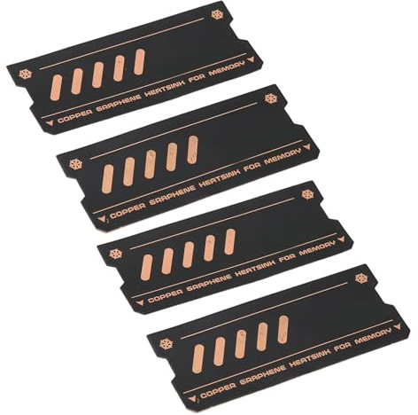 YUEHISY 4 Dissipatori di Calore per Memoria del Laptop, in Rame e Grafene, per Raffreddamento Rapido, Compatibili con RAM DDR4, DDR5 e SODIMM.