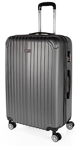 ITACA - Maletas Grandes De Viaje Rígidas Ligeras con 4 Doble Rueda 360° Maleta Grande 23 Kilos Alta Resistencia Extensible Maleta XL Duradera, Antracita