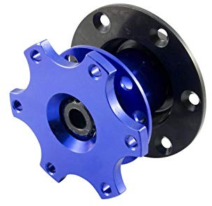 Lenkrad Schnellverschluss Quick Release Nabe Alu Sportlenkrad Snap Off Adapter Blau