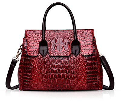 NICOLE & DORIS Taschen Handtaschen designer taschen Krokodil Top umhängetasche luxuriöse ledertasche damen PU Leder Weinrot