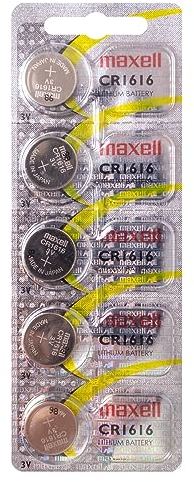 Maxell 18586400 Pila doméstica Single-Use Battery CR1616 Zinc-Manganese Dioxide (Zn/MnO2) - Pilas (Single-Use Battery, CR1616, Zinc-Manganese Dioxide (Zn/MnO2), 3 V, 5 Pieza(s), 55 mAh)