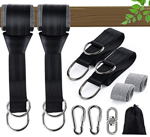 Mocraft Balançoire Fixation Swing Hamac Fixation Balançoire Suspension Sangle Kit Balançoire avec 304 Acier Inoxydable Tournebroche/Mousqueton/Supporte jusqu'à 1000 kg