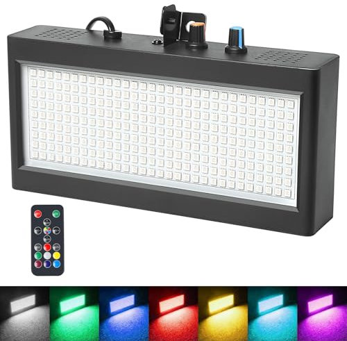 Luz estroboscópica a todo color, 270 luces LED estroboscópicas atómicas con control remoto para fiesta