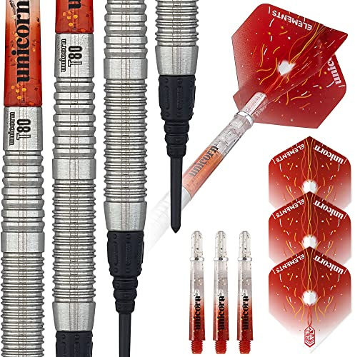 Unicorn Striker Dartpfeile mit weicher Spitze aus 80% Wolfram, rot, 21 g