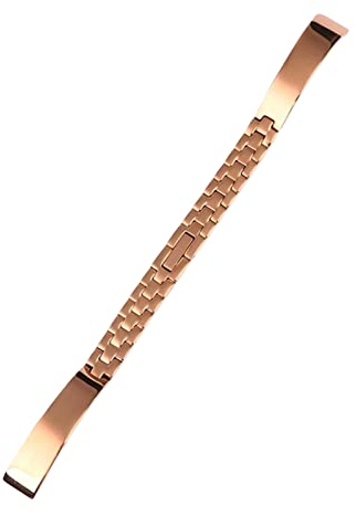 AEMALL Edelstahl-Uhrenarmband Silber Roségold Armband Ersatzarmband 6 8 10 12 14 mm kleines Zifferblatt Dame Mode Uhrenkette (Farbe: B Roségold, Größe: 8 mm)