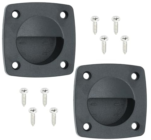 LEQMG Marineschwarzer Nylon-Türgriff, eingebetteter Türgriff, Yacht, Motorboot und Bootszubehör (2 Stück)