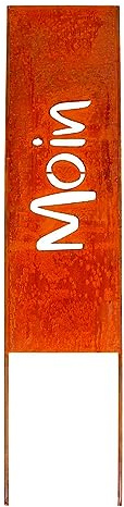 Manufaktur Lichtbogen Rost Schild Moin 118 cm Rostige Spruchtafel aus Metall dekoratives Gartenschild