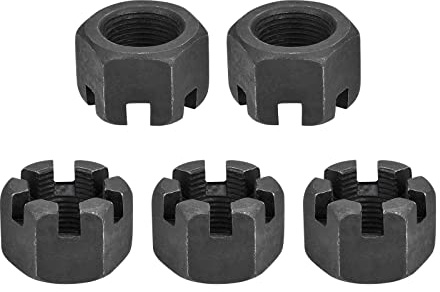 DTGN M20x1.5mm(DxP) Sechskant Schlitzmuttern - 5Pack - Gut für Maschinen Reparatur - Kohlenstoff Stahl Geschwärzte Sechskant Muttern - Schwarz