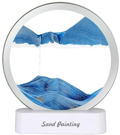 Sablier 3D Cadre Sable Mouvant,Art de Sable Image Dynamique,Sable Qui Coule Convient pour Kits de Sable pour Enfants Adolescents Adultes Cadeaux (Bleu)