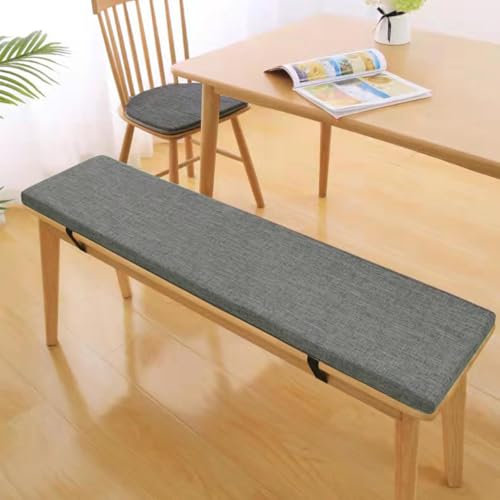 3CM Dicke Sitzauflage Sitzkissen Bank, Bankauflage Bankkissen, Waschbare Stuhlkissen Bankpolster, Gartenbank Auflage Outdoor, Sitzkissen Groß für Stuhl Boden Bürostuhl,Dunkelgrau, 90x40x3cm