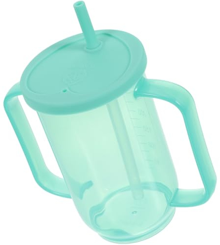Healvian Gobelet à bec - Gobelet à bec - Pour personnes âgées - Avec poignées - Gobelet anti-fuite pour boissons chaudes et froides