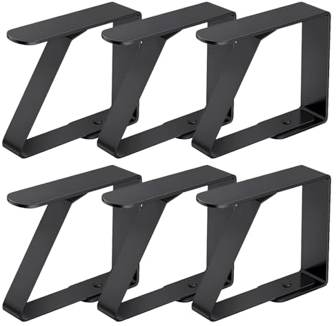 VIKY® Pinzas para mantel grandes, 7 cm, pinzas para manteles, de acero inoxidable, 6 unidades, pinzas para mesa de exterior, para mesa de comedor, pícnics, fiestas, bodas (negro)