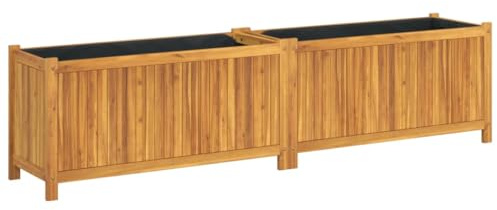 vidaXL Garden Planter with Liner 199x38.5x50 cm Solid Wood Acacia