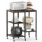 OGEMXU Kitchen Microwave Cart,Microwave Stand with Wheels,Coffee Bar Table Station,4-Tier Rolling Baker's Rack,Small Appliance Storage Shelf,Utility Side Table for Kitchen,Living Room (Rustic Brown)