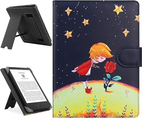 HoYiXi Custodia Universale Compatibile con 6-6.8'' Kobo/PocketBook/Tolino/Sony E-Book Reader 6.8'' Kindle Paperwhite/6 Nuovo Kindle 2022 & 2019/Kobo Clara HD/Kobo Clara 2E Cover con Stand,Principe.