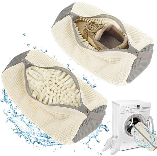 2 Stück Kalitwas Schuhwaschbeutel für Waschmaschine - Wäschenetz für Sneaker und Schuhe - Schuh Wäschesack