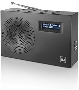 Dual MCR 117 DAB+ Digitalradio schwarz | UKW-RDS Tuner | Bluetooth-Musikübertragung | Wiederaufladbare Batterie | Kopfhöreranschluss | Tragbares Radio für Zuhause und Unterweg